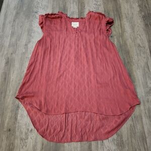 Maeve By ANTROPOLOGIE Women's V-Neck Sleeveless Ruffled Blouse Top Size Large